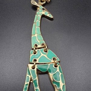 Vintage Articulated Giraffe Pendant Necklace